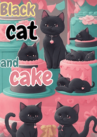 Black cat and cake