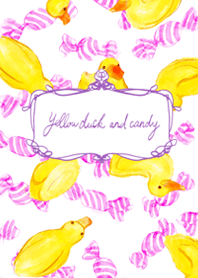 Yellow duck and candy