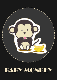 Baby Black Monkey with Bananas