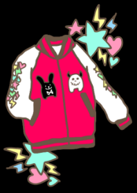 Rock rabbit and skull,pink outer