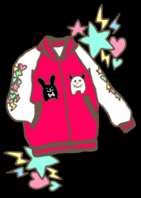 ロックなウサギとドクロちゃんのスカジャン