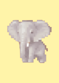 elephant Pixel Art Theme  Yellow 05
