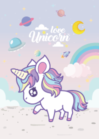 Unicorn Loves Galaxy Pastel