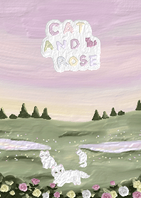 Cat and rose