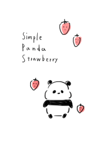 簡單的 熊貓 草莓 白灰