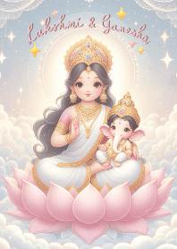 LAKSHMI & GANESHA (Pink & Purple)