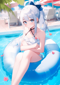 สาวน่ารักว่ายน้ำ