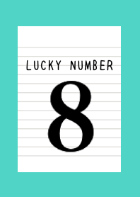 LUCKY NUMBER 8 NOTEBOOKj-EMERALD COLOR