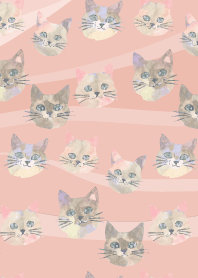 Whimsical Cats2 on pink & blue