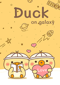 Yellow duck on galaxy