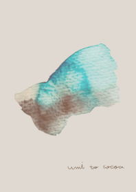 水彩の着せかえ。海とココア