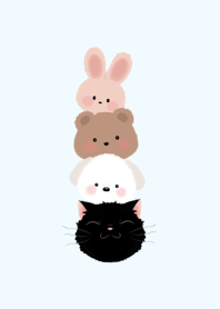 cat dog bear rabbit, we are friends