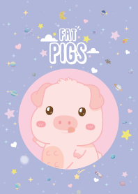 หมูอ้วน น่ารักมินิ กาแล็กซี สีม่วง