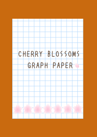 CHERRY BLOSSOMS GRAPH PAPER-TERRACOTTA