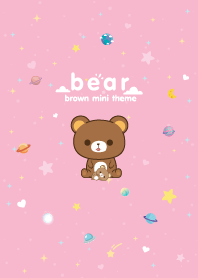 หมีน้ำตาล มินิมอล สีชมพู