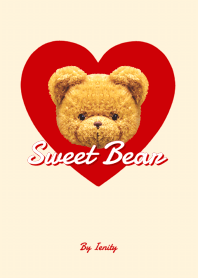 Sweet fluffy teddy bear - Red -
