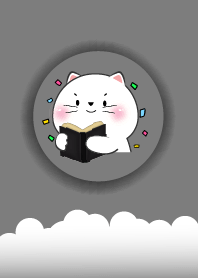 Simple White Cat Love Black Theme