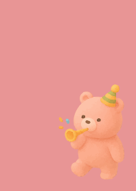 Pink Bear4 on light pink