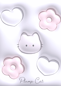 purple Cat, flower and heart 05_2