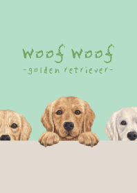 Woof Woof -Golden retriever- MINT GREEN