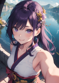 美しい女の子が自分撮りをする 2