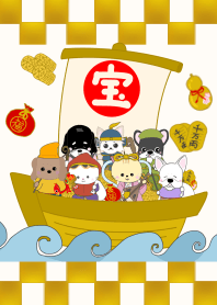 七福神な犬猫さんたち yellow ver.