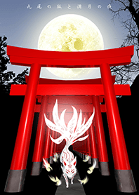 The fox with nine tails&Full Moon night