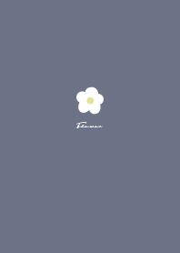 Simple Small Flower / Dull Blue Gray