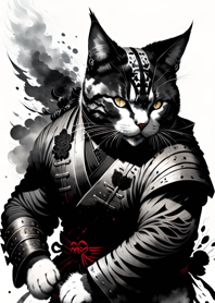 Ink wash cat samurai 2e6AE6