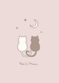 แมว&พระจันทร์ /pink gray