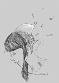 Monochrome steampunk android Sketch