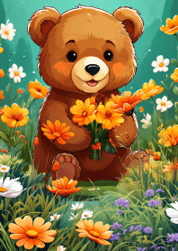 หมีดอกไม้น่ารัก