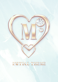 [ M ] Heart Charm & Initial  - Blue 2
