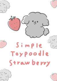 簡約 玩具貴賓犬 草莓 白 藍