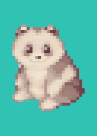 Tema Panda Pixel Art Verde 08