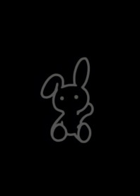 かしこいうさぎ 真っ黒 【シンプル】