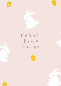 กระต่ายสีเบจสีชมพูเรียบง่าย