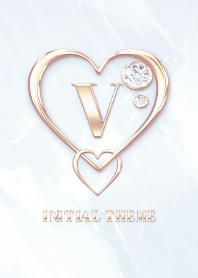 [ V ] Heart Charm & Initial  - Blue G