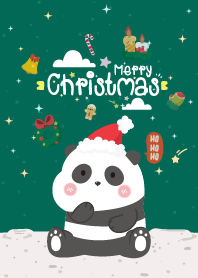 Merry Christmas Mini Bear Dark Green