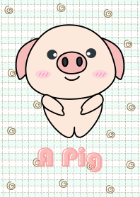 可愛的粉紅色小豬