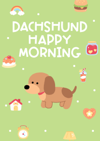 Dachshund Happy Morning (green)
