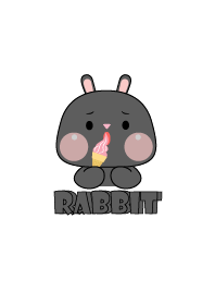 Simple Black  Rabbit Love Food Theme