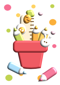 Cute color pencils 3D 10