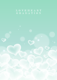 LOVE HEART GRADATION - Emerald&White