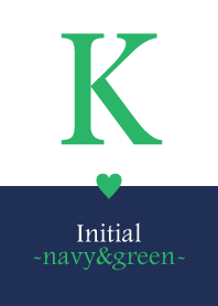 Initial "K" -navy&green-