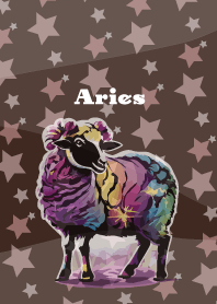 Aries constellation on brown