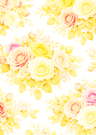 rose pattern02 brown & yellow