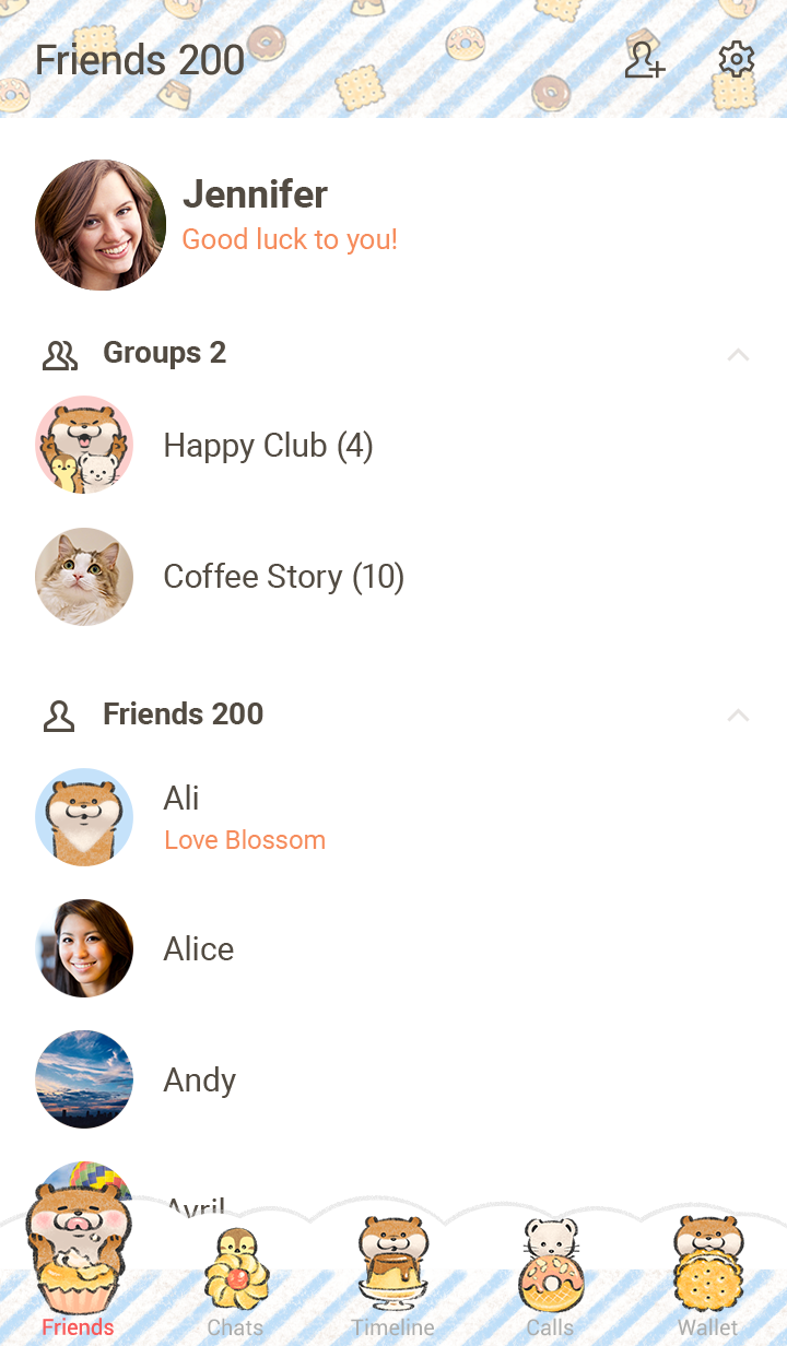 Line 公式着せかえ 可愛い嘘のカワウソ おやつの時間