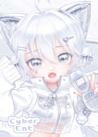 Cyber Kitty Girl 1 - Blue Gray