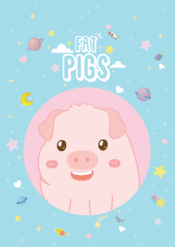 Fat Pigs Mini Cute Galaxy Blue